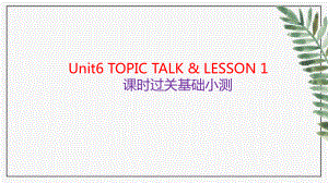 Unit 6 Topic talk &Lesson1 课时过关基础小测（ppt课件）-2022新北师大版（2019）《高中英语》必修第二册.pptx