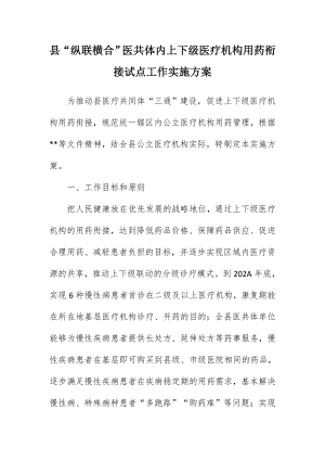 “纵联横合”医共体内上下级医疗机构用药衔接试点工作实施方案（示范文本）.docx