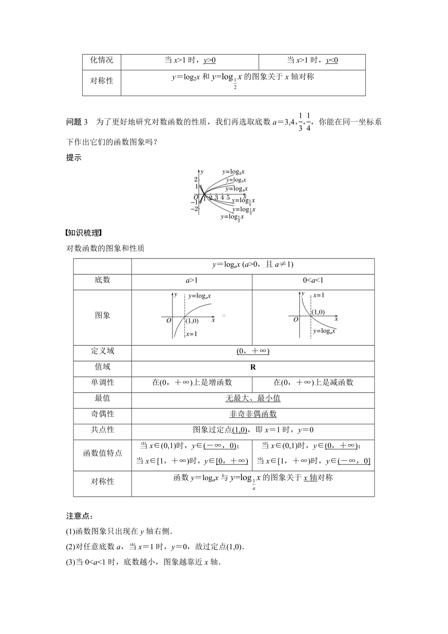 人教A版新教材必修第一册《4.4.2 对数函数的图象和性质(一)》教案（定稿）.docx_第2页