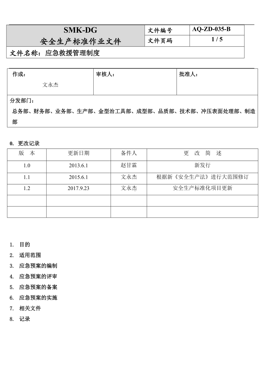 应急救援管理制度(11-1)参考模板范本.docx_第1页