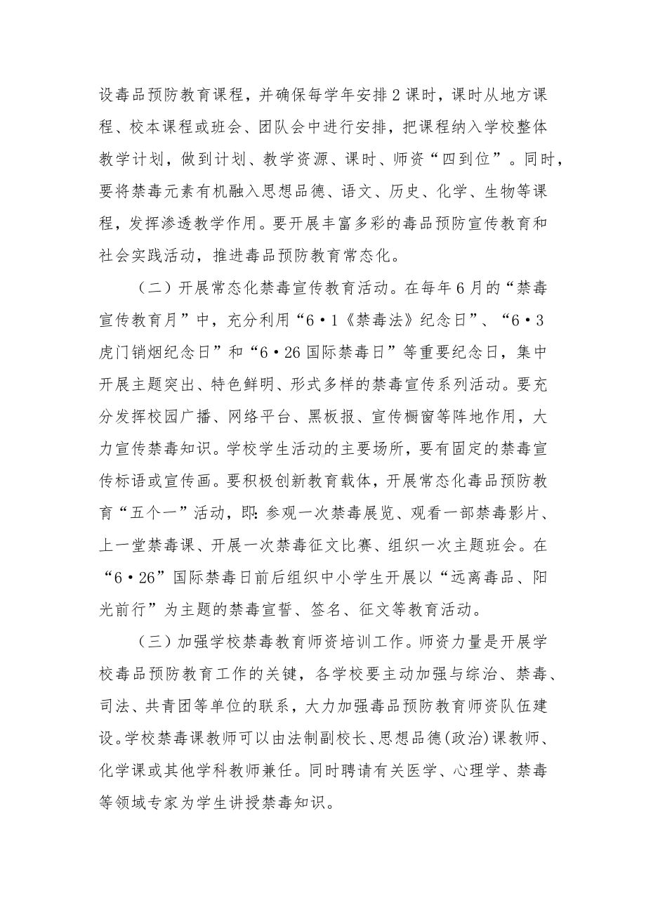 教育系统禁毒工作方案（示范文本）.docx_第2页