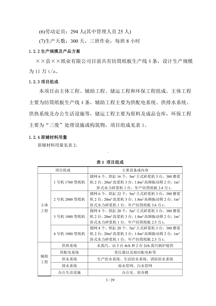 《年产11万吨纺筒纸板项目环境影响后评价报告书》环境影响报告书简本参考模板范本.doc_第3页