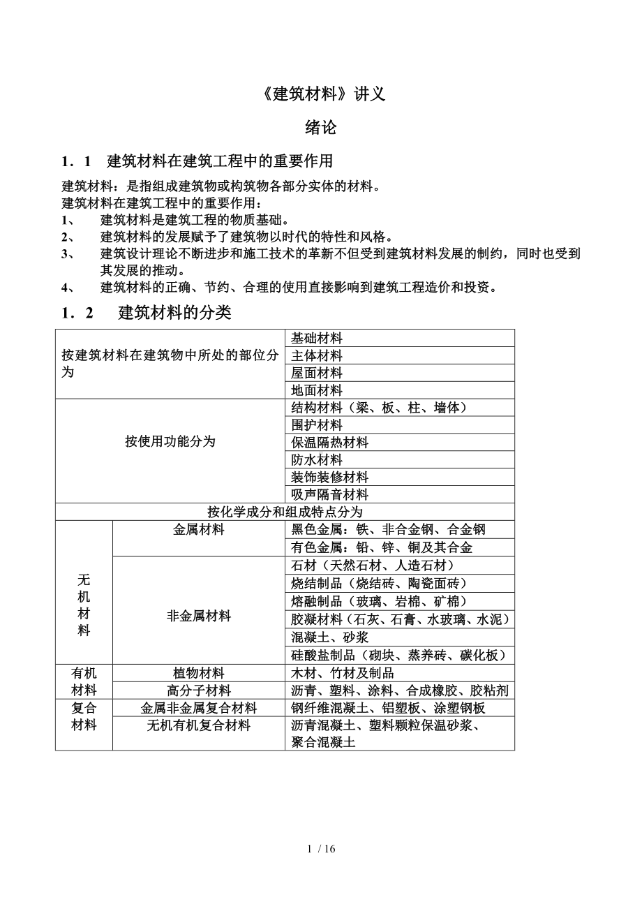 《建筑材料》讲义参考模板范本.doc_第1页