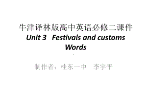 Unit 3 Festivals and customs. Words （ppt课件）-2022新牛津译林版《高中英语》必修第二册.pptx