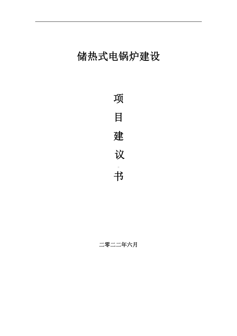 储热式电锅炉项目建议书（写作模板）.doc_第1页