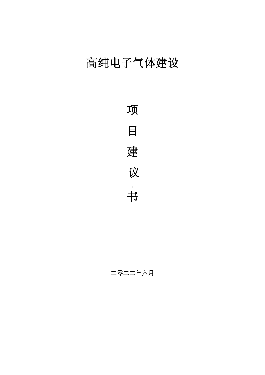 高纯电子气体项目建议书（写作模板）.doc_第1页