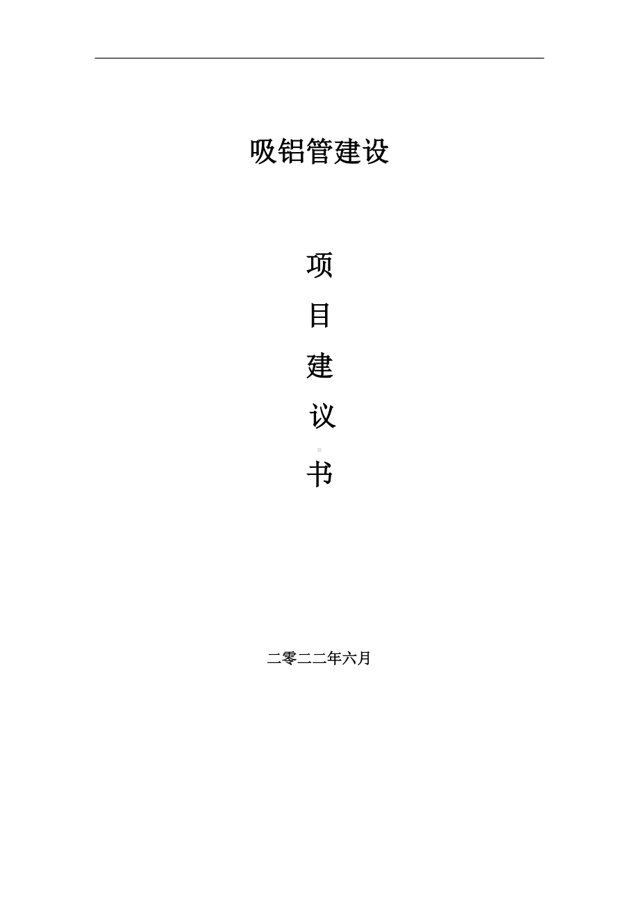 吸铝管项目建议书（写作模板）.doc_第1页