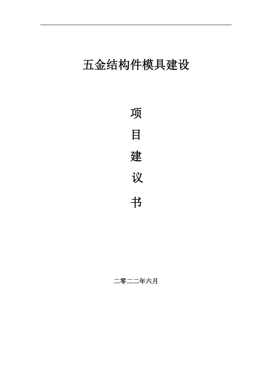 五金结构件模具项目建议书（写作模板）.doc_第1页