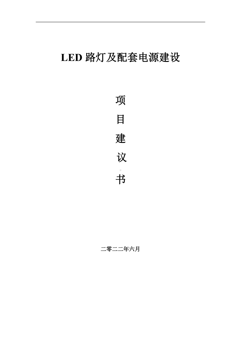 LED路灯及配套电源项目建议书（写作模板）.doc_第1页