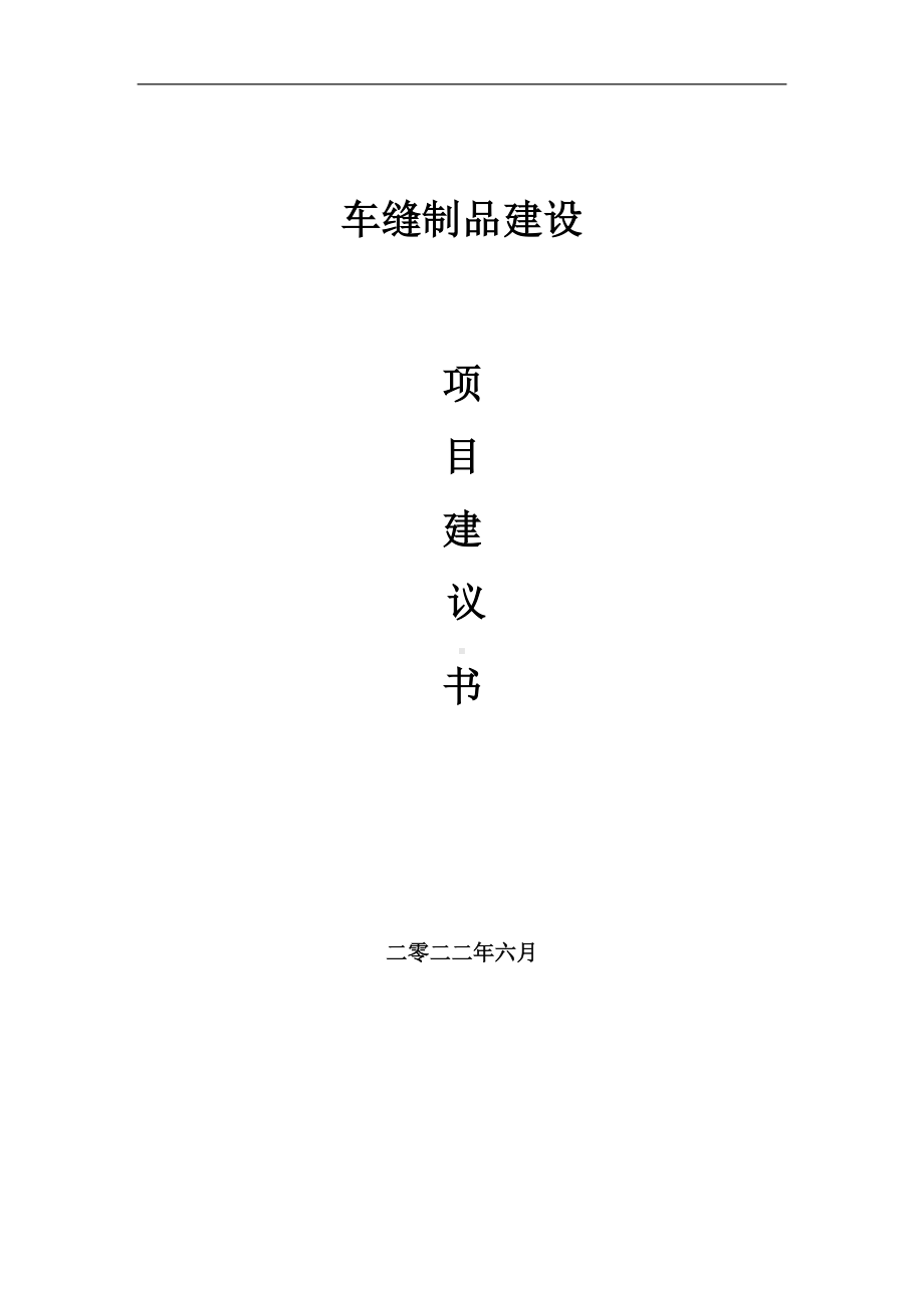 车缝制品项目建议书（写作模板）.doc_第1页