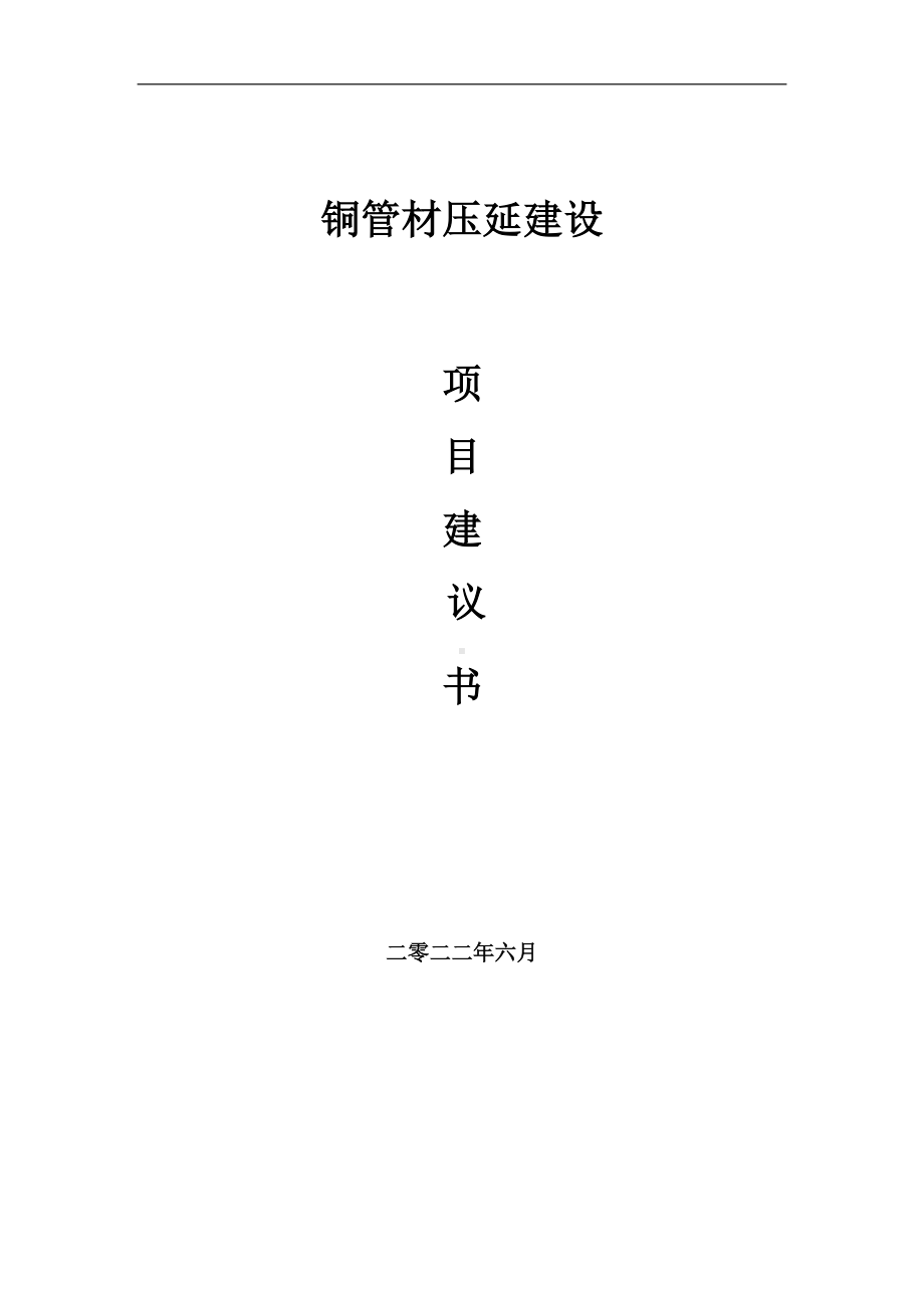 铜管材压延项目建议书（写作模板）.doc_第1页