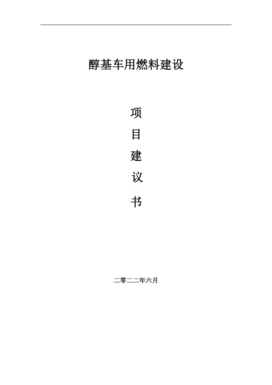 醇基车用燃料项目建议书（写作模板）.doc_第1页