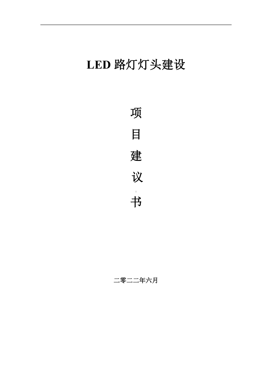 LED路灯灯头项目建议书（写作模板）.doc_第1页