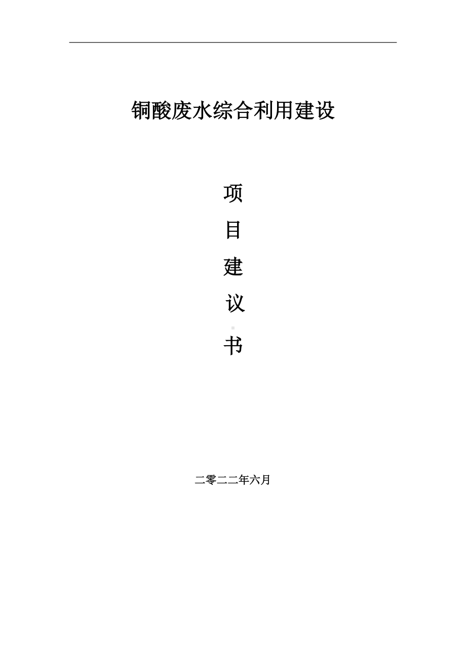 铜酸废水综合利用项目建议书（写作模板）.doc_第1页