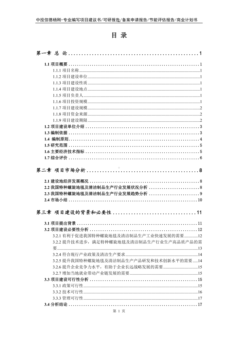 特种螺旋地毯及清洁制品生产项目可行性研究报告建议书.doc_第2页