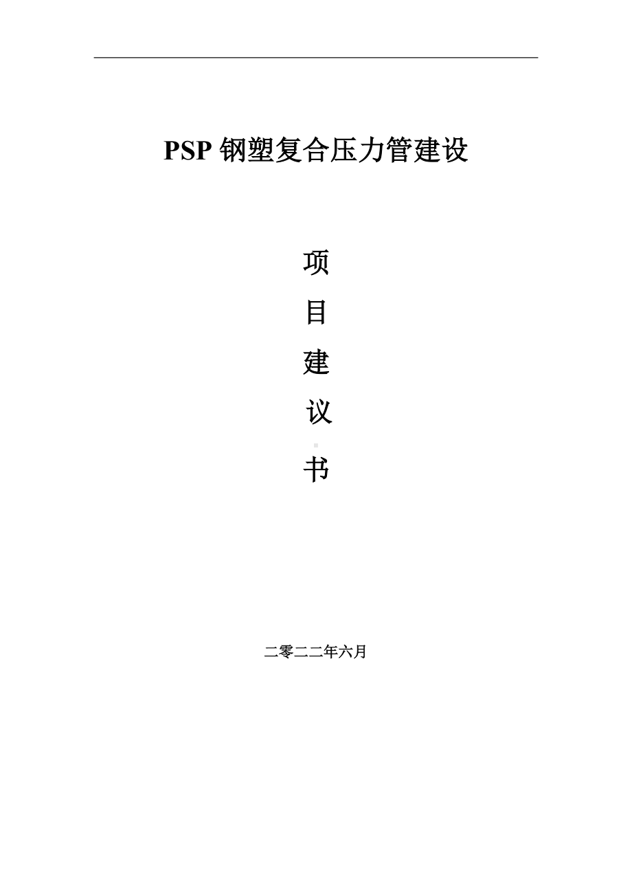 PSP钢塑复合压力管项目建议书（写作模板）.doc_第1页