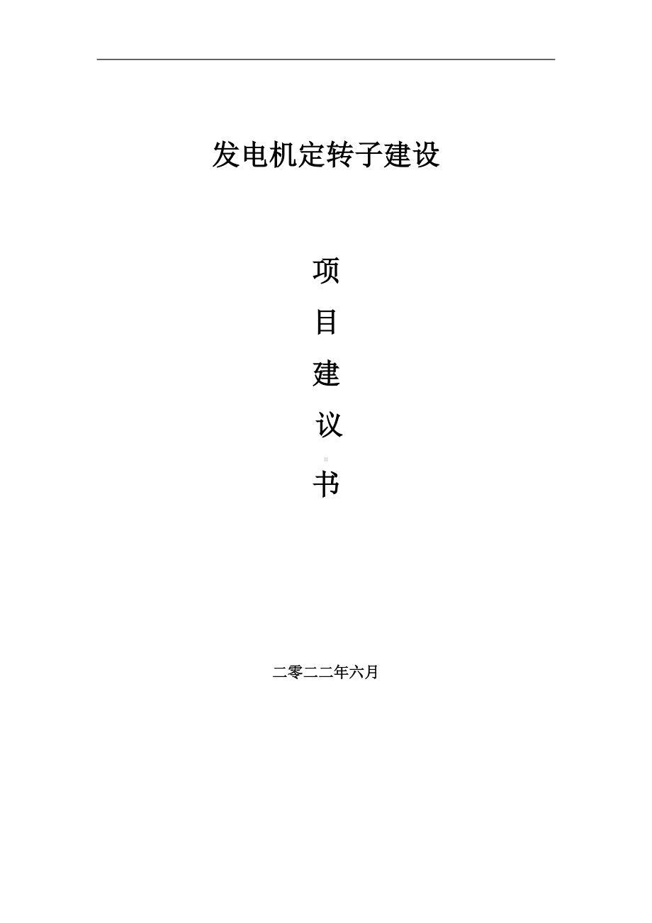 发电机定转子项目建议书（写作模板）.doc_第1页