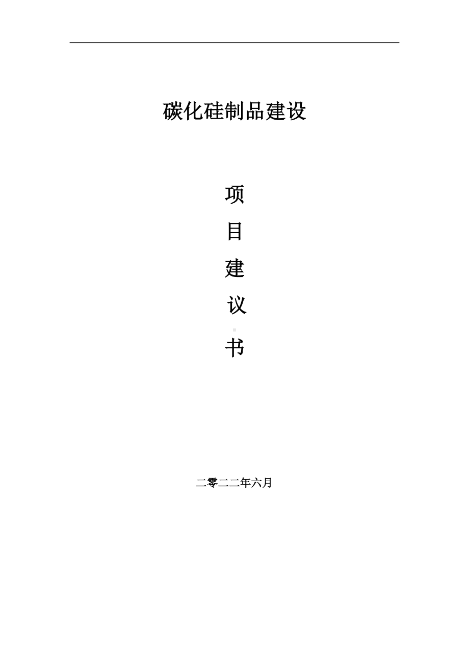 碳化硅制品项目建议书（写作模板）.doc_第1页