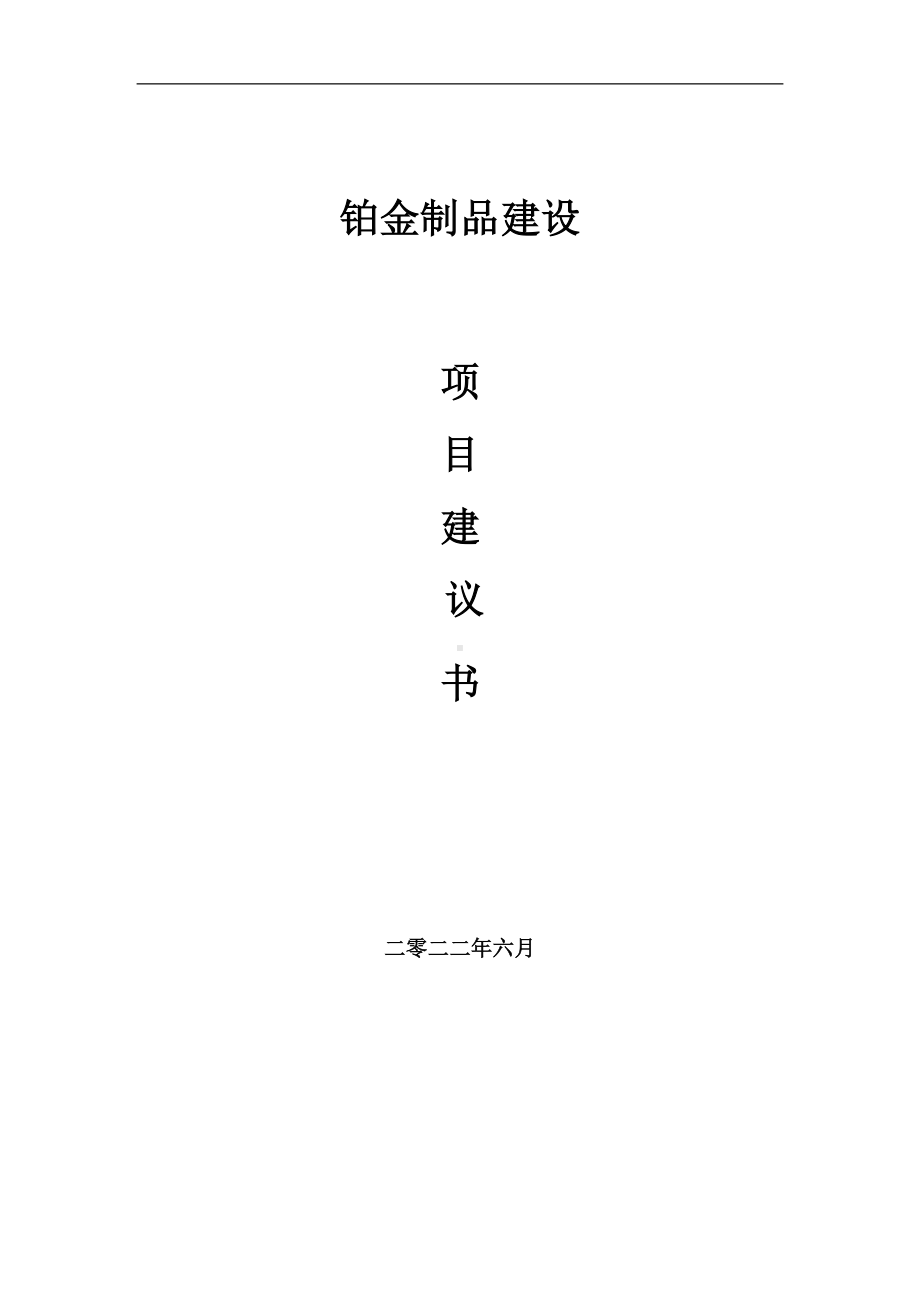 铂金制品项目建议书（写作模板）.doc_第1页