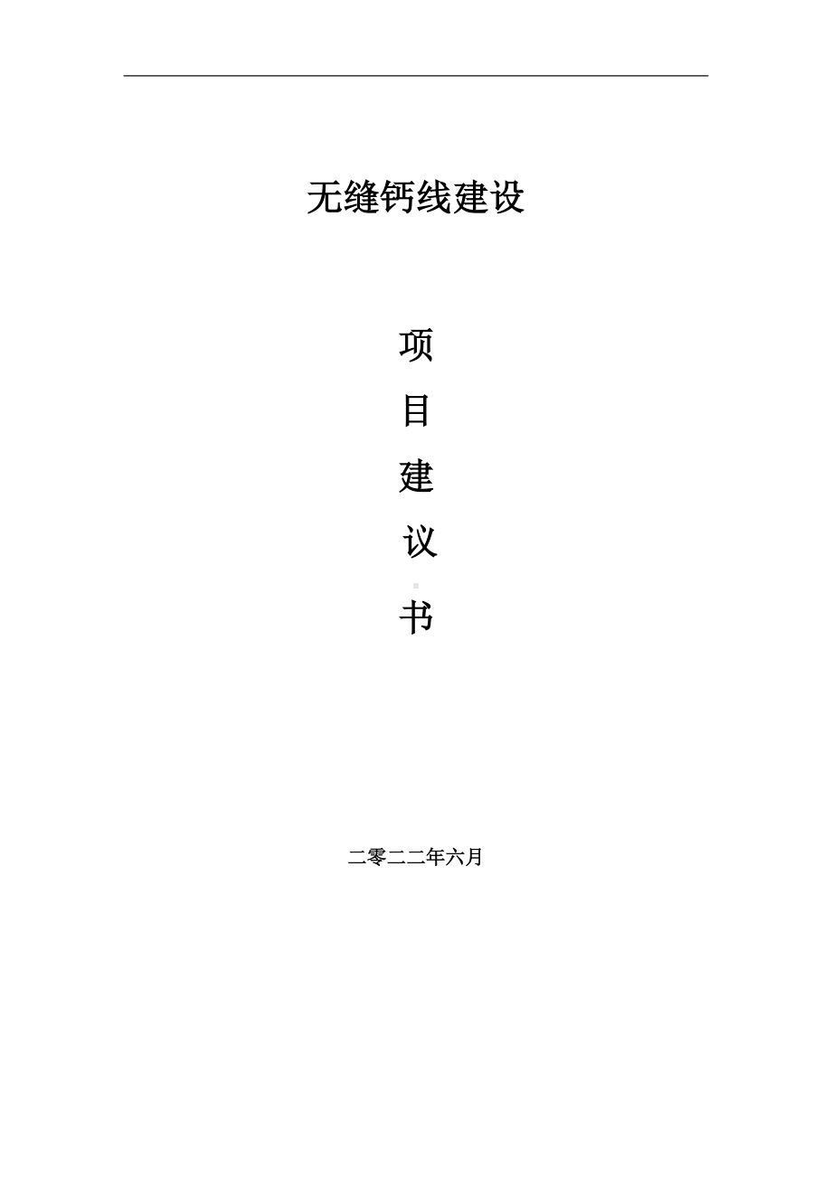 无缝钙线项目建议书（写作模板）.doc_第1页