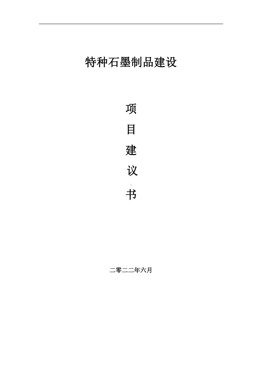 特种石墨制品项目建议书（写作模板）.doc_第1页