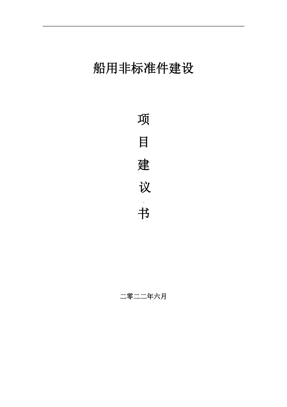 船用非标准件项目建议书（写作模板）.doc_第1页