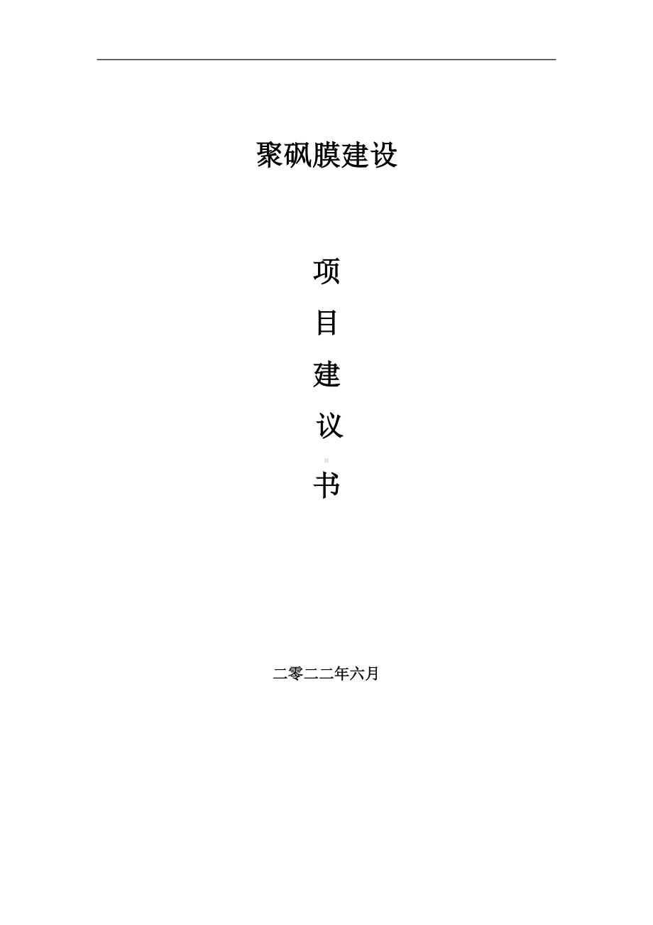 聚砜膜项目建议书（写作模板）.doc_第1页