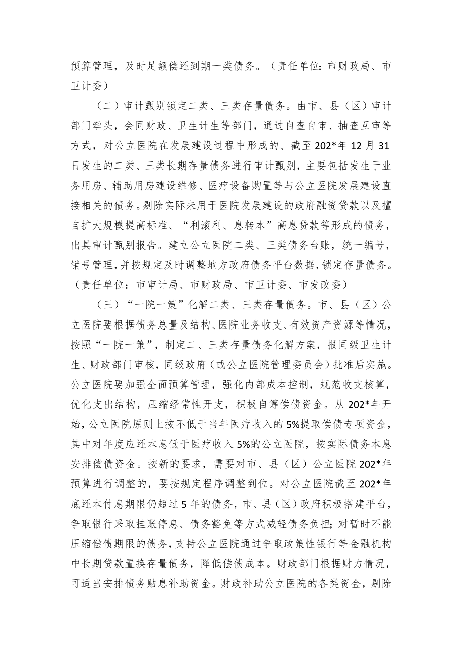 加强公立医院债务化解及管理工作的实施意见（示范文本）.docx_第2页