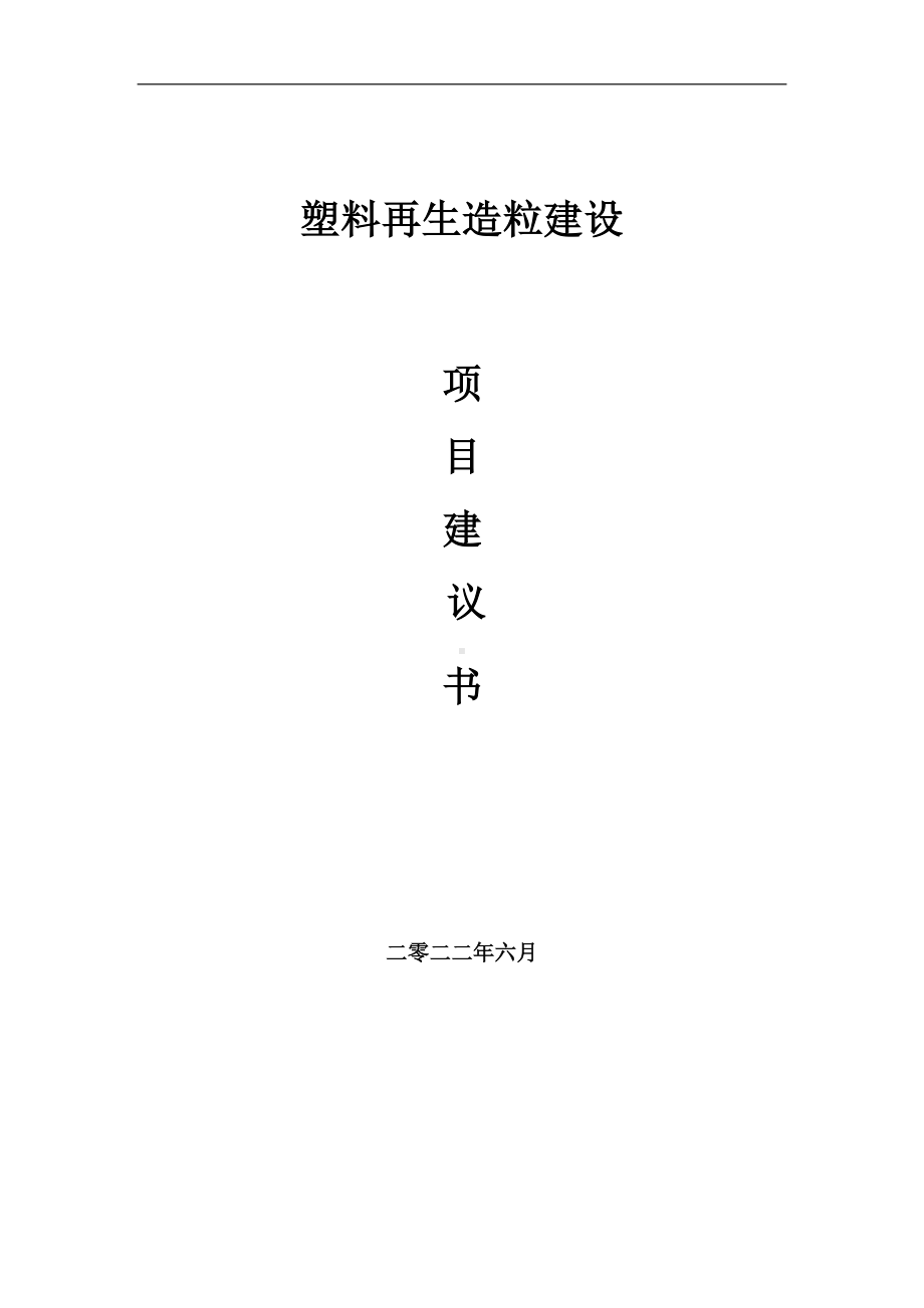 塑料再生造粒项目建议书（写作模板）.doc_第1页