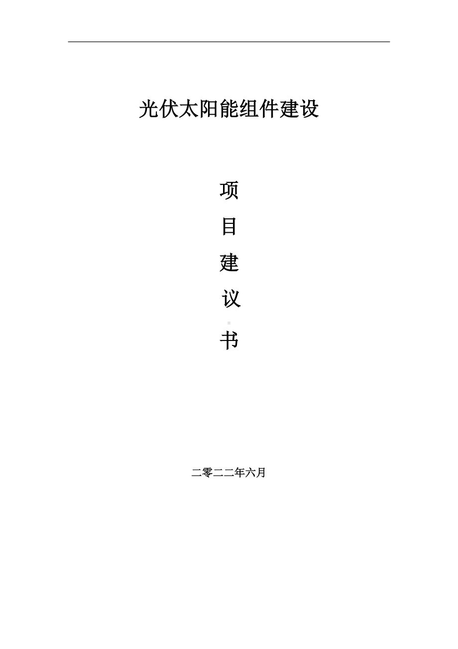 光伏太阳能组件项目建议书（写作模板）.doc_第1页