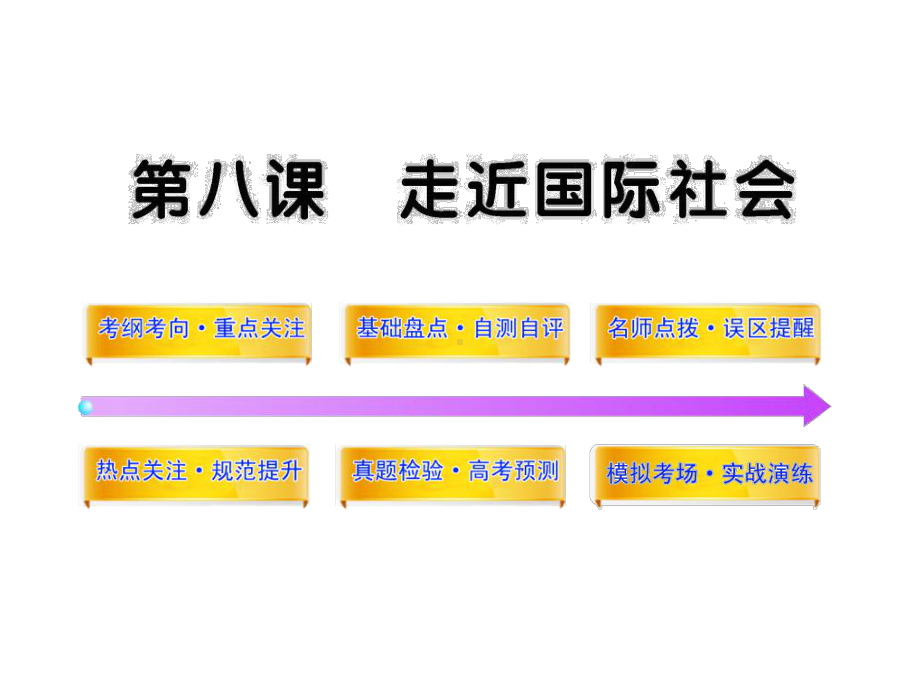 新人教版必修2高三政治一轮复习课件：48-走进国际社会.ppt_第1页