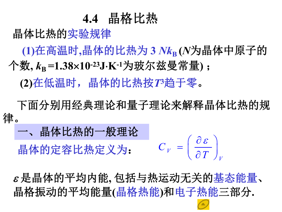 固体物理基础第四章晶格振动和晶体的热性质44-晶格比热课件.ppt_第2页