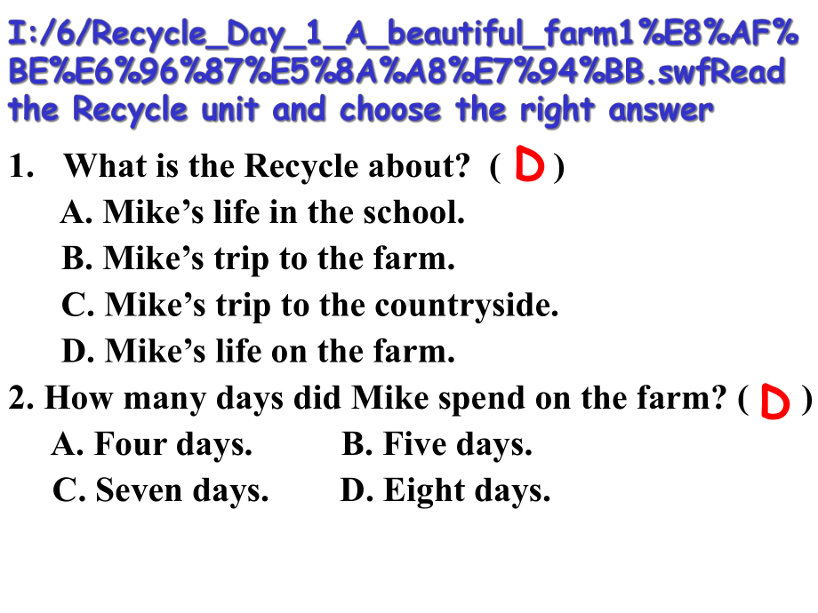 新人教版PEP六年级英语下册Recycle-Day-1-A-beautiful-farm课件.ppt_第2页