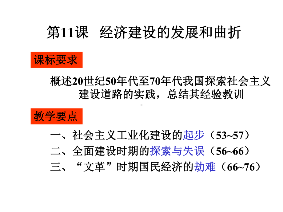 新人教版高中历史必修二第十一课《经济建设的发展和曲折》课件.ppt_第1页