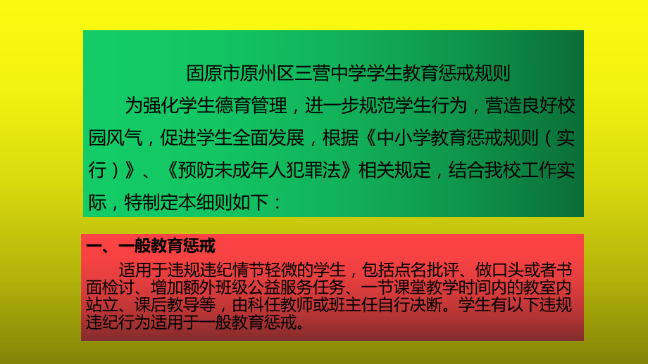 2022年秋三营中学《违纪学生惩戒规则》ppt课件（共8张ppt）.pptx_第1页