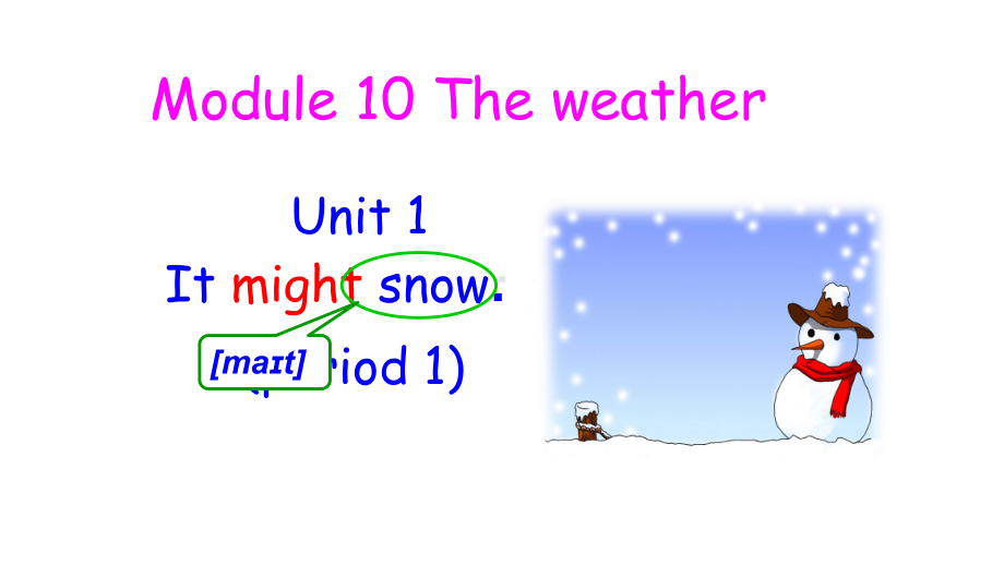 外研版英语八上M10-unit1-It-might-snow公开课课件.ppt（无音视频素材）_第1页