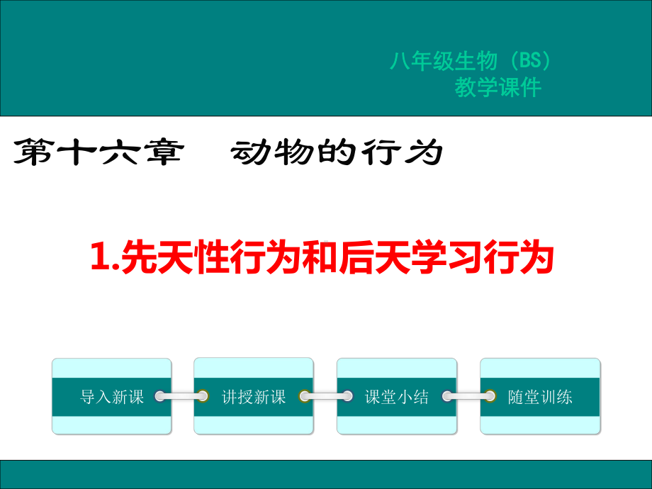 北师大版八年级生物上册第16章动物的行为教学课件.ppt_第1页