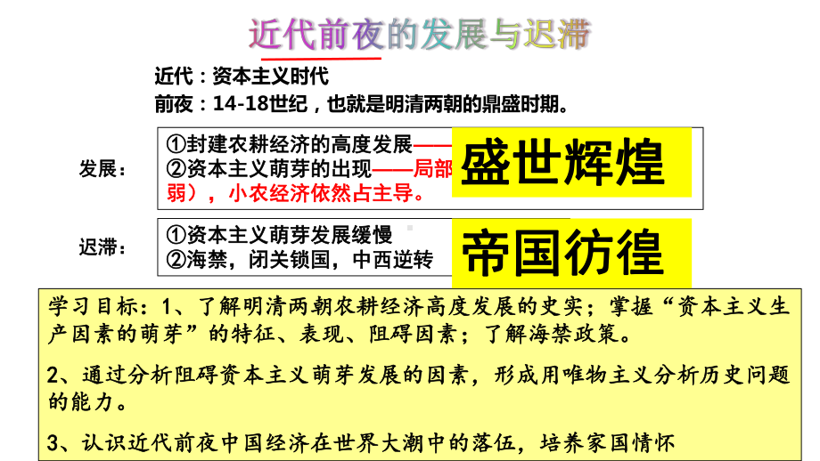 岳麓版高中历史必修二《经济成长历程》《近代前夜的发展与迟滞》课件.ppt_第3页