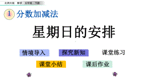 北师大版数学五年级下册《第一单元-分数加减法星期日的安排》教学课件.pptx