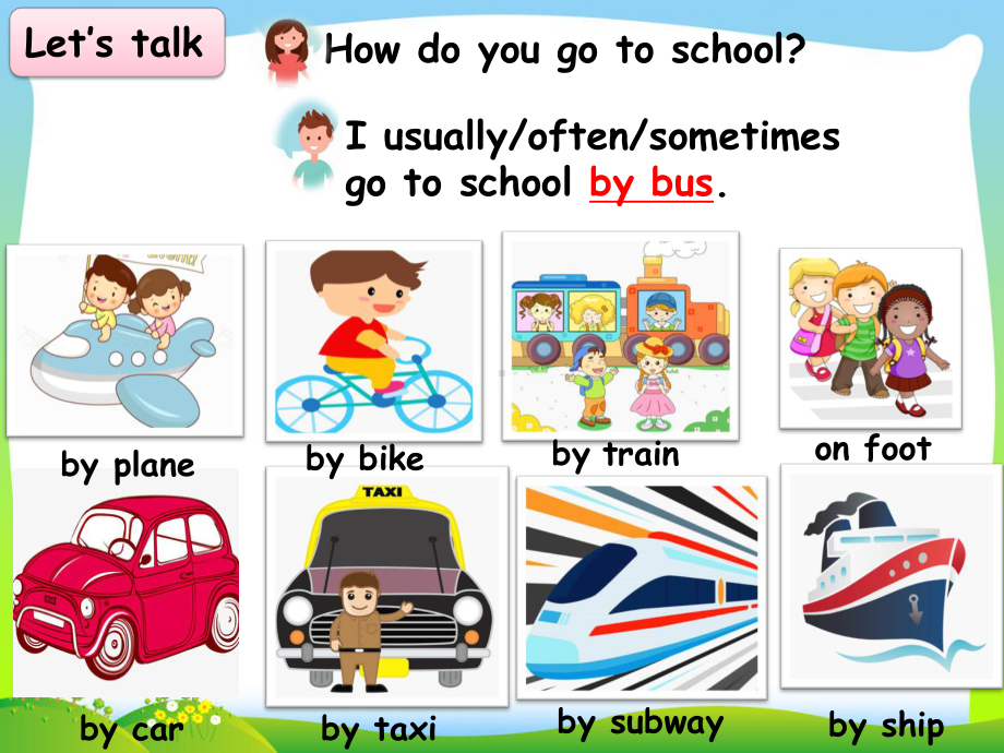 小学英语《How-do-you-go-to-school？》课件.ppt_第3页