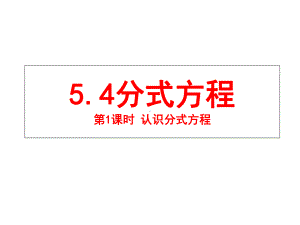 北师大版八年级数学下册54分式方程第1课时-认识分式方程课件(共35张).ppt