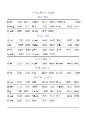 06 六年级上册 写字表组词.doc-统编版小学语文