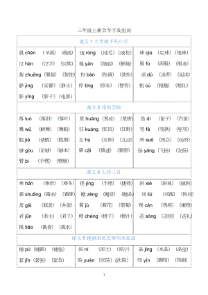 03 三年级上册 写字表组词.doc-统编版小学语文