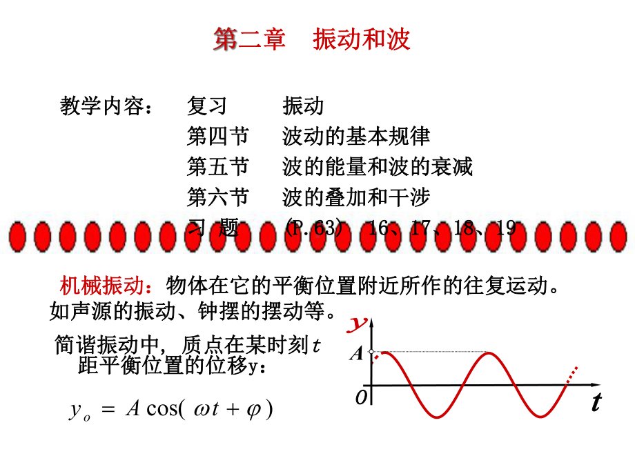 复习振动第四节波动的基本规律第五节波的能量和波的衰减课件.ppt_第1页