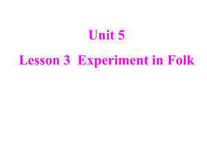 北师大版高中英语必修二Unit-5-Lesson-3-Experiment-in-Folk-课件-2.ppt--（课件中不含音视频）