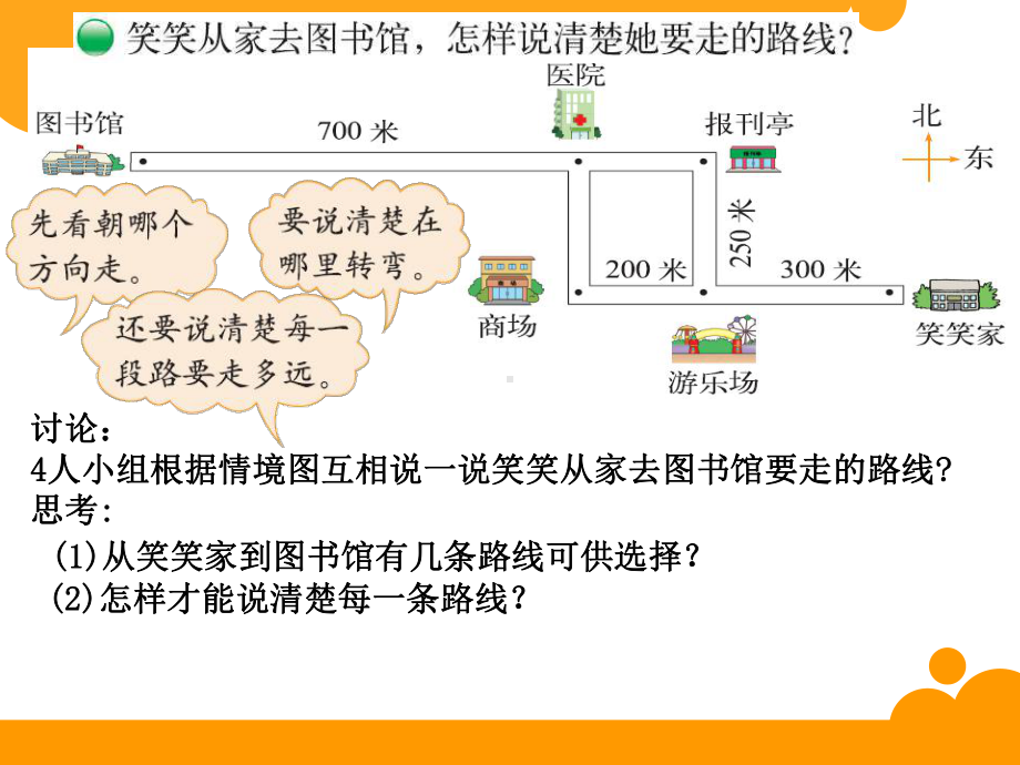 北师大版四年级数学方向与位置-去图书馆课件.ppt_第3页