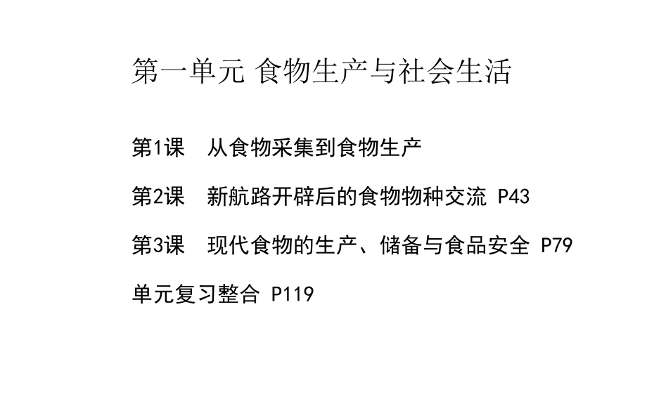 新教材高中历史选择性必修2-第一单元-食物生产与社会生活-教学课件-第1、2、3课及单元总结.ppt_第1页