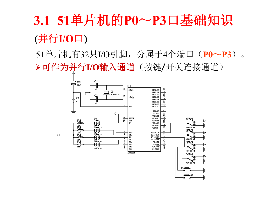 单片机C语言-第3章51单片机P0-P3口的C51编程1课件.ppt_第2页