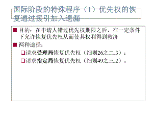 国际阶段的特殊程序优先权的恢复通过援引加入遗漏课件.ppt