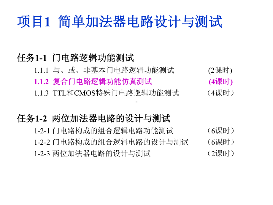 数字电子技术项目1简单加法器电路设计与测试课件.ppt_第2页